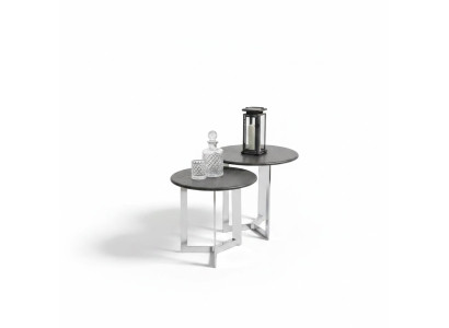 Gruppe Beistelltisch Tisch Couchtisch Wohnzimmer Edelstahl Silber Set