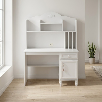 Modern Schreibtisch Regale Computertisch Holz Weiß Kinderzimmer Tisch