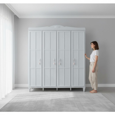 Groß Kleiderschrank Kinderschrank Schrank Holz Weiß Holzschrank Modern