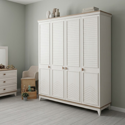 Schrank Kleiderschrank Kinderschrank Holzschrank Holz Weiß Modern