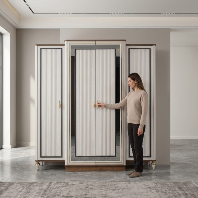 Schlafzimmerschrank Kleiderschrank Kinderschrank Schrank Holz Beige