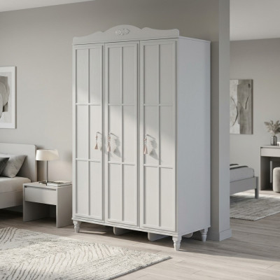 Luxus Kleiderschrank Kinderschrank Holzschrank Schrank Holz Weiß