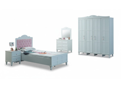 Kinderzimmer Komplette Kindermöbel Kinderbett Bett Holz Set 5tlg Weiß
