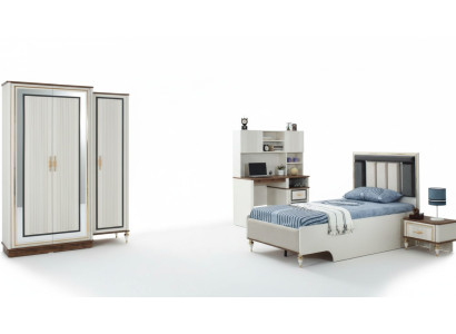 Kindermöbel Kinderzimmer Bett Kinderbett Weiß Holz Set 4tlg Tische