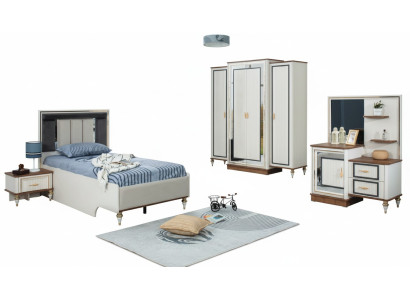 Schlafzimmer Sets Jugenbett Kinderbett Weiß Holz Set 5tlg Bett Modern
