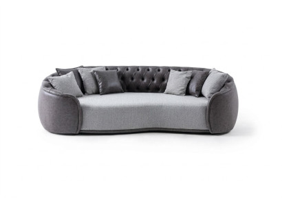 Časově neomezená eleganc Chesterfield trojková sedací souprava sedací souprava šedá látková sedací souprava