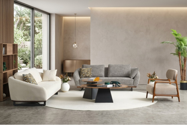 Mega Garnitur Sofas Dreisitzer Sessel Sofa Stoff Stoffsofa Polstersofa 3+3+1+1