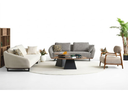 Mega Garnitur Sofas Dreisitzer Sessel Sofa Stoff Stoffsofa Polstersofa 3+3+1+1