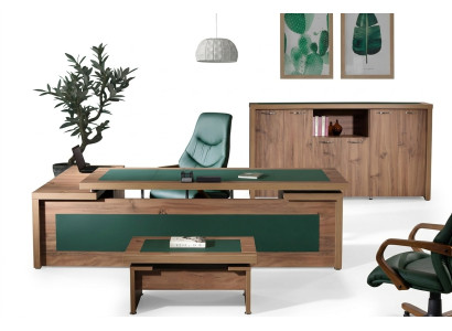 Komplette Büro Eckbürotisch Bürotisch Set 3tlg Holz Braun Luxus Groß