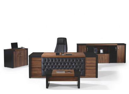 Bürotisch Büromöbel Komplettbüro Schreibtisch Set 4tlg Holz Braun Büro