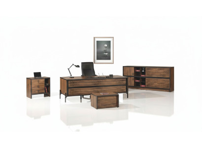 Büromöbel Komplettbüro Schreibtisch Büro Bürotisch Set 4tlg Holz Braun