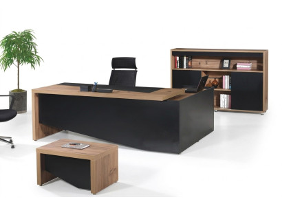 Büromöbel Komplettbüro Eckbürotisch Büro Bürotisch 3tlg Holz Schwarz
