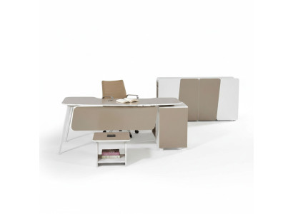 Komplettbüro Büromöbel Schreibtisch Büro Bürotisch Set 3tlg Holz Beige