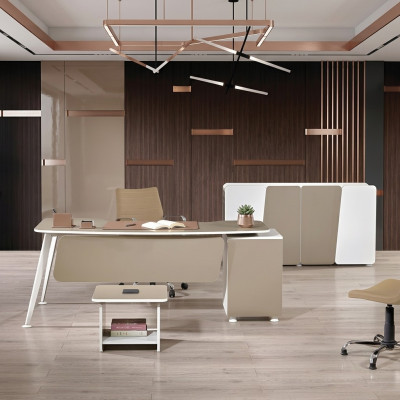 Arbeitstisch Komplettbüro Büromöbel Schreibtisch 3tlg Holz Set Beige