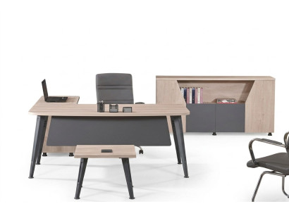 Büromöbel Eckbürotisch Arbeitstisch Komplettbüro 3tlg Holz Set Grau