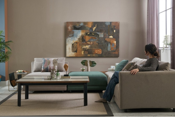 Ecksofa L Form Sofa Wohnlandschaft Stoffsofa Polstersofas Beige Design