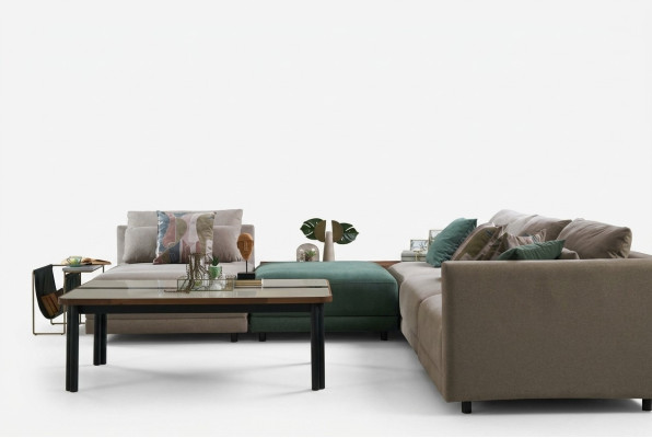 Ecksofa L Form Sofa Wohnlandschaft Stoffsofa Polstersofas Beige Design