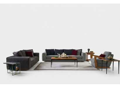 Moderne Sofagarnitur Sofagarnitur Einsitzer Grau Stoffsofa Polstersofa