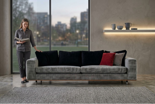 Viersitzer Sofa 4 Sitzer Couch Stoff Stoffsofa Polstersofa Modern