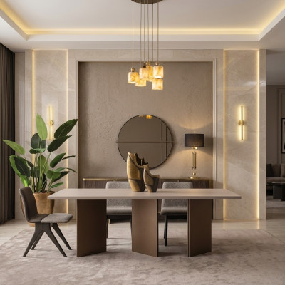Esszimmer Essgruppe Esszimmermöbel Esstisch Essecke 9tlg Holz Beige