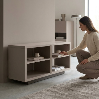 Regal Standregal Holzregal Haushaltsregal Bücherregal Holz Beige Neu