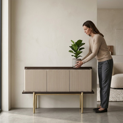 Sideboard Anrichte Schrank Holz Modern Beige Esszimmer Schranke Design