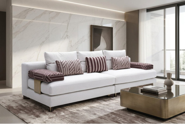 Sofa 4 Sitzer Stoffsofa Sofa 4 Sitzer Polstersofa Weiß Sofas Modern