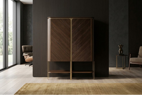 Barschrank Schrank Holzschrank Holz Bar Braun Getränke Design Flaschen