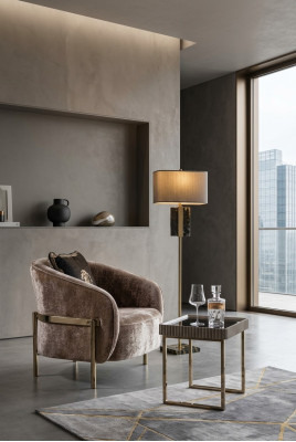 Obývací pokoj Kompletní křesla Konferenční stůl Beige látkové křeslo set