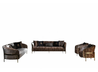Sedací souprava třímístná židle Beige potahovana látková pohovka moderní pohovka