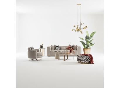 Sofa set čtyřmístná sedací souprava látková sedačka sedací souprava šedá set 3 kusy