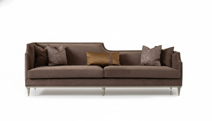 Stoffsofa Viersitzer Sofa 4 Sitzer Braun Sofas Wohnzimmer Polstersofa