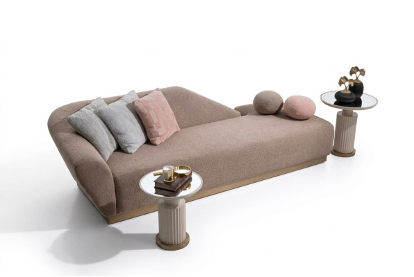 Chaiselongue skupina Pohovka Konferenční stolky Potah Tkanina Moderní 3dílná sada