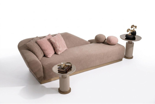 Chaiselongue Relaxační lehátko Lezecká židle Pohovka Beige Moderní Čalouněný Materiál