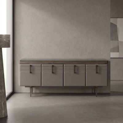 Sideboard Skříň nábytková šatní skříň komoda skříň dřevěná šedá obývací pokoj