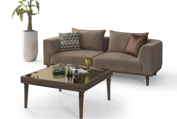 Dreisitzer Sofa 3 Sitzer Stoffsofa Polstersofa Grau Modern Stoff Neu