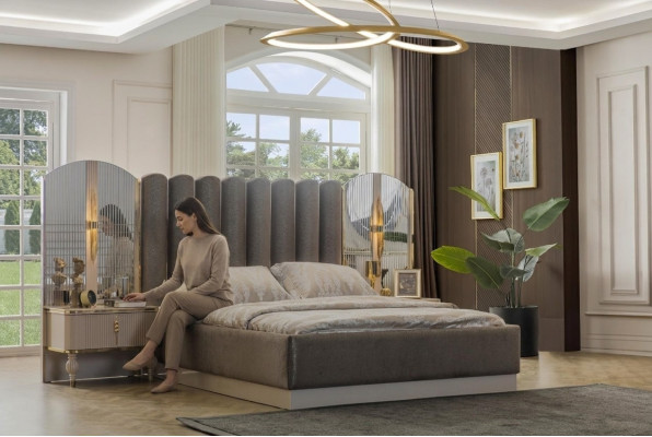 Exklusive Schlafzimmer Möbel Designer Doppelbett Moderne Nachttische