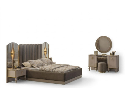 Graue Schlafzimmer Garnitur Doppelbett Schminktisch Konsole Nachttische