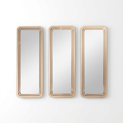 Goldenes Modernes Spiegel Set Wandspiegel Schminktisch Spiegeln 3tlg