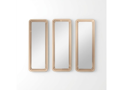 Goldenes Modernes Spiegel Set Wandspiegel Schminktisch Spiegeln 3tlg