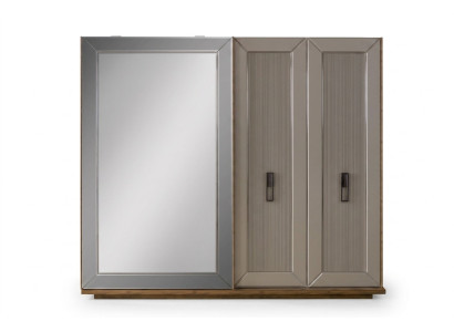 Garderobenschrank Schrank Spiegel Holzschrank Beige