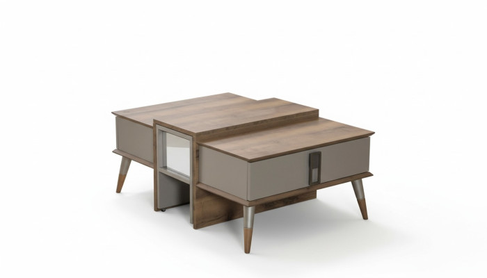 Moderner Brauner Couchtisch Kaffetisch Designer Sofatisch Beistelltisch