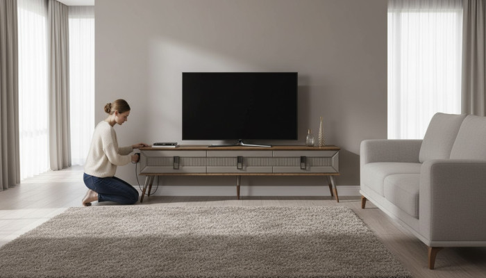Moderní komoda Luxusní obývací pokoj nábytek Designový dřevěný televizní stojan