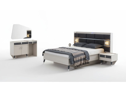 Schlafzimmer Garnitur Luxus Bett Designer Schminktisch Konsole 5tlg Set