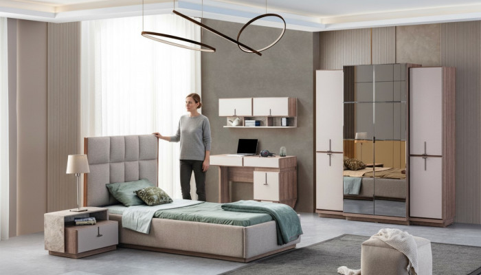 Moderne Kinderzimmer Möbel Designer Bett Schreibtisch Wandschrank Neu