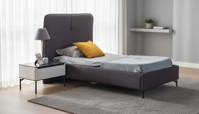 Graue Kindermöbel Designer Kinderbet Holz Nachttisch Luxus Garnitur