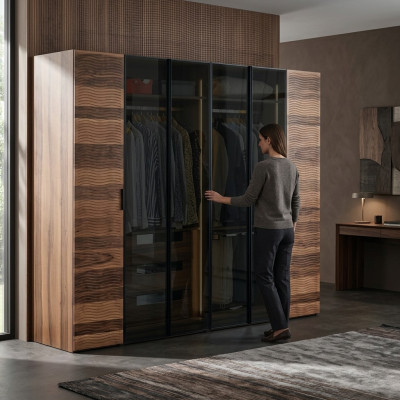 Moderner Schlafzimmer Kleiderschrank Designer Glas Schrank Luxus Möbel