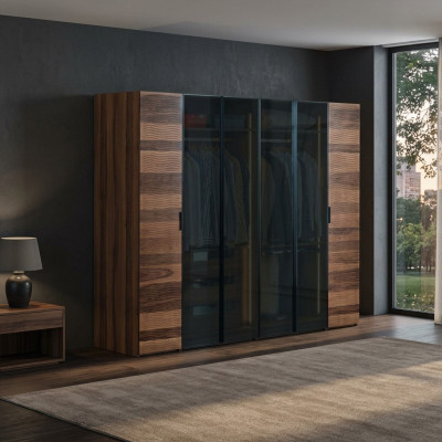 Moderner Schlafzimmer Kleiderschrank Designer Glas Schrank Luxus Möbel