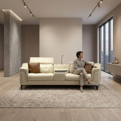 Bežová dvousedadlová designová pohovka 2místná obývací pokoj Luxusní sedací nábytek