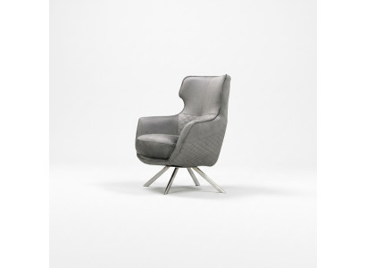 Innovativer Grauer Sessel Luxuriöser Clubsessel Wohnzimmer Lehnsessel